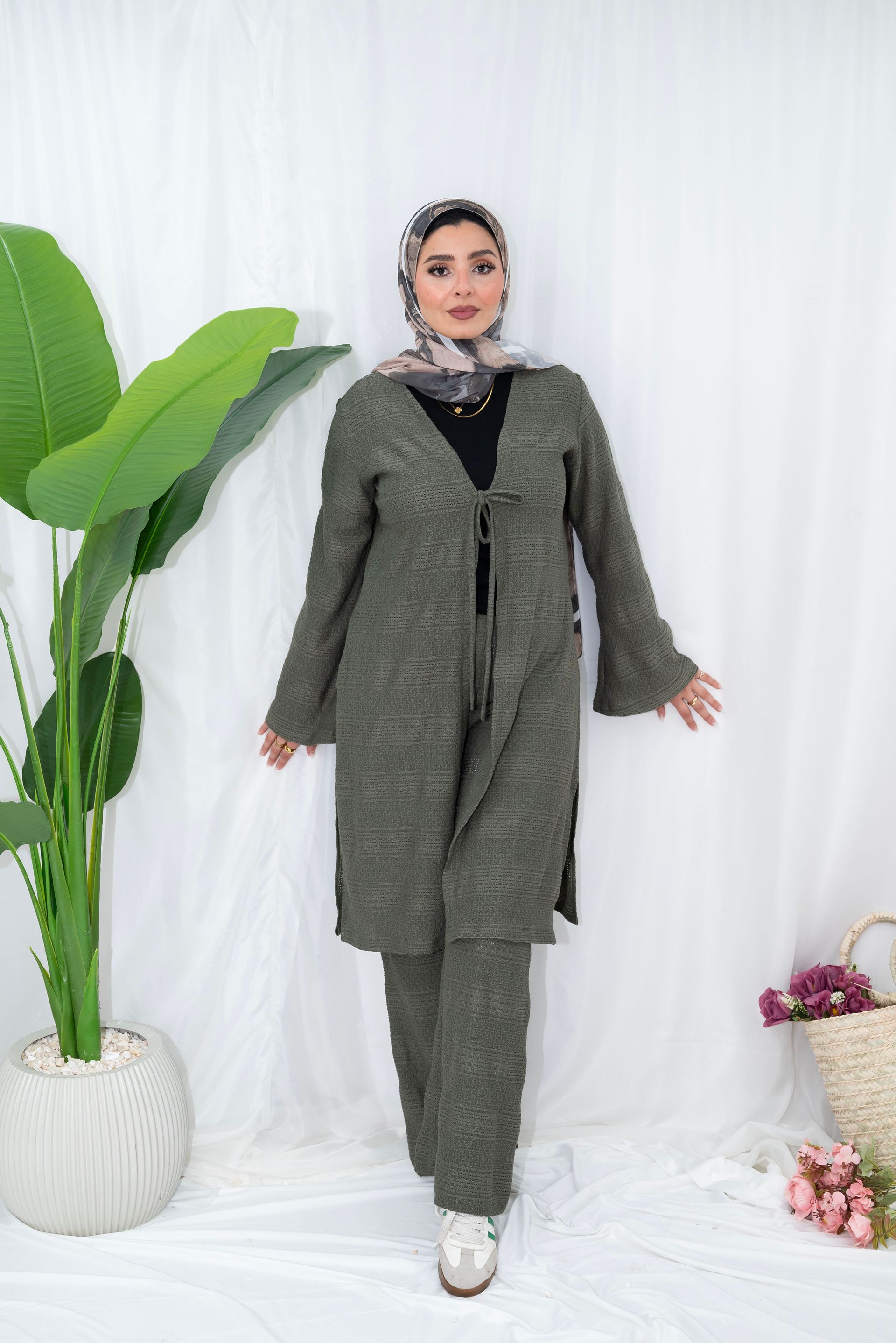 Lightweight Textured Open-Front Cardigan