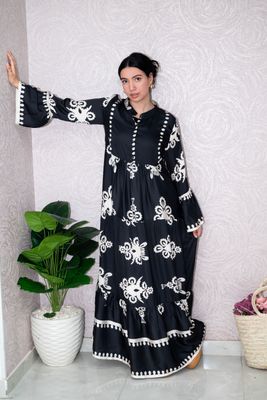Boho Maxi Dress with Flared Sleeves