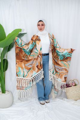 Bohemian Sunset Tassel Kimono Cardigan