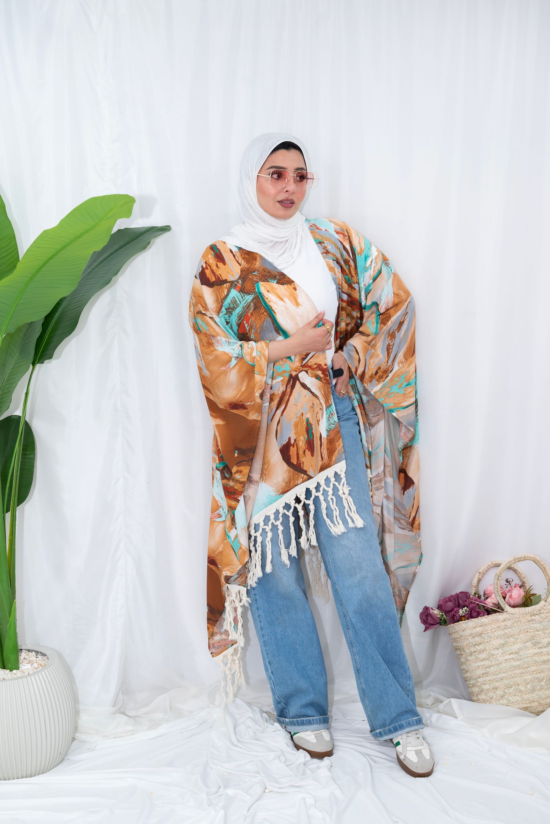 Bohemian Sunset Tassel Kimono Cardigan