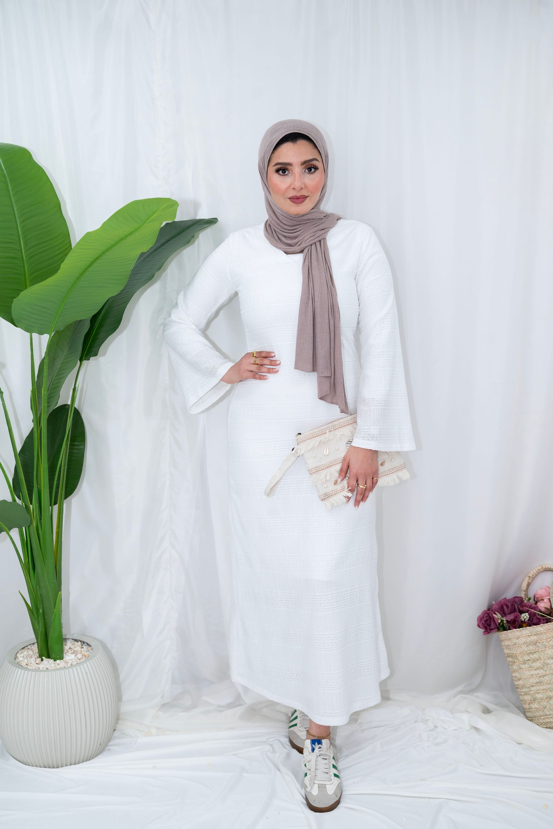 ​Elegant Modest Textured Maxi Dress