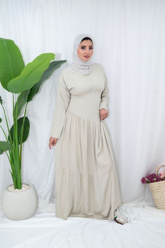 ​Flowing Modest Pleated Maxi Dress
