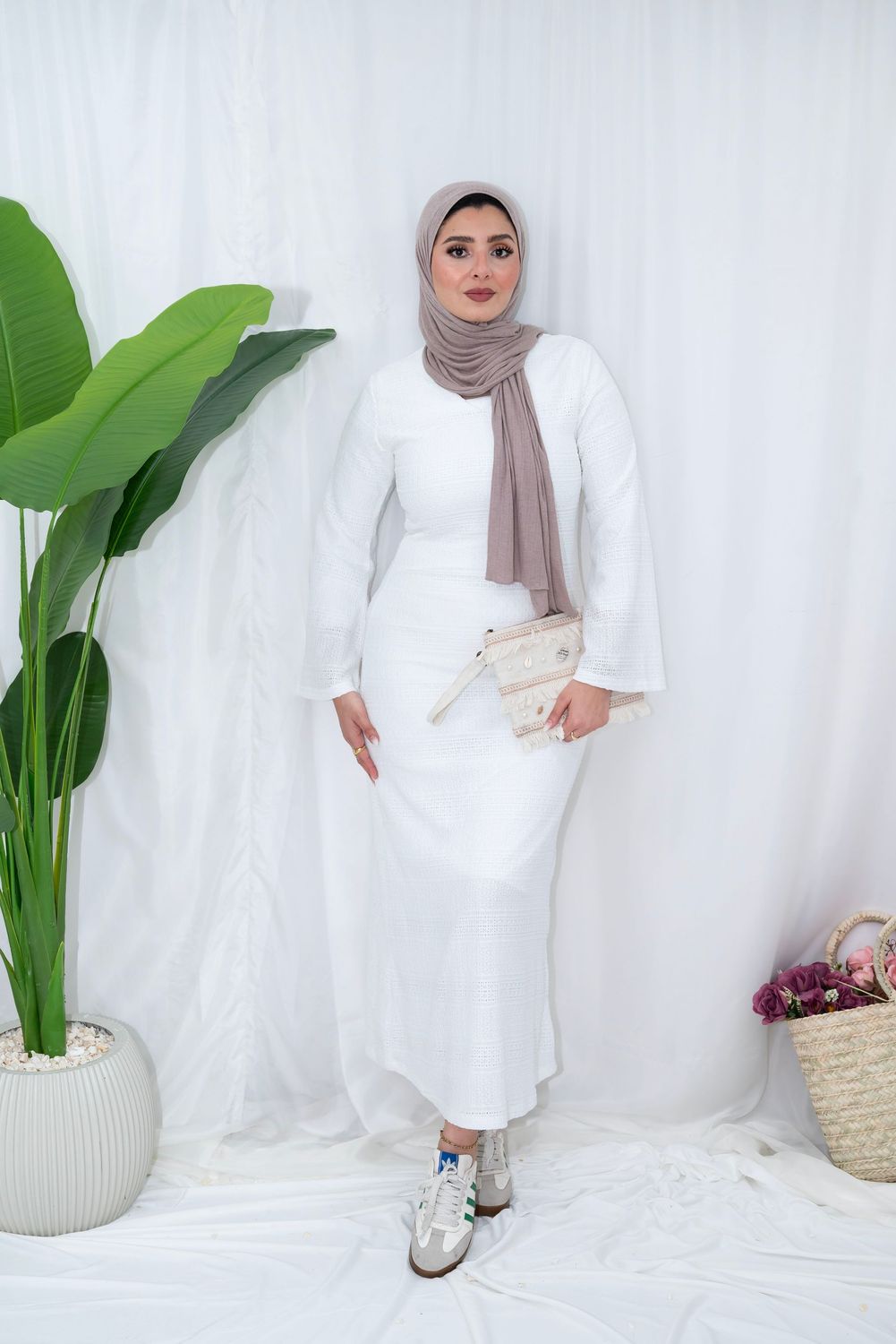 ​Elegant Modest Textured Maxi Dress