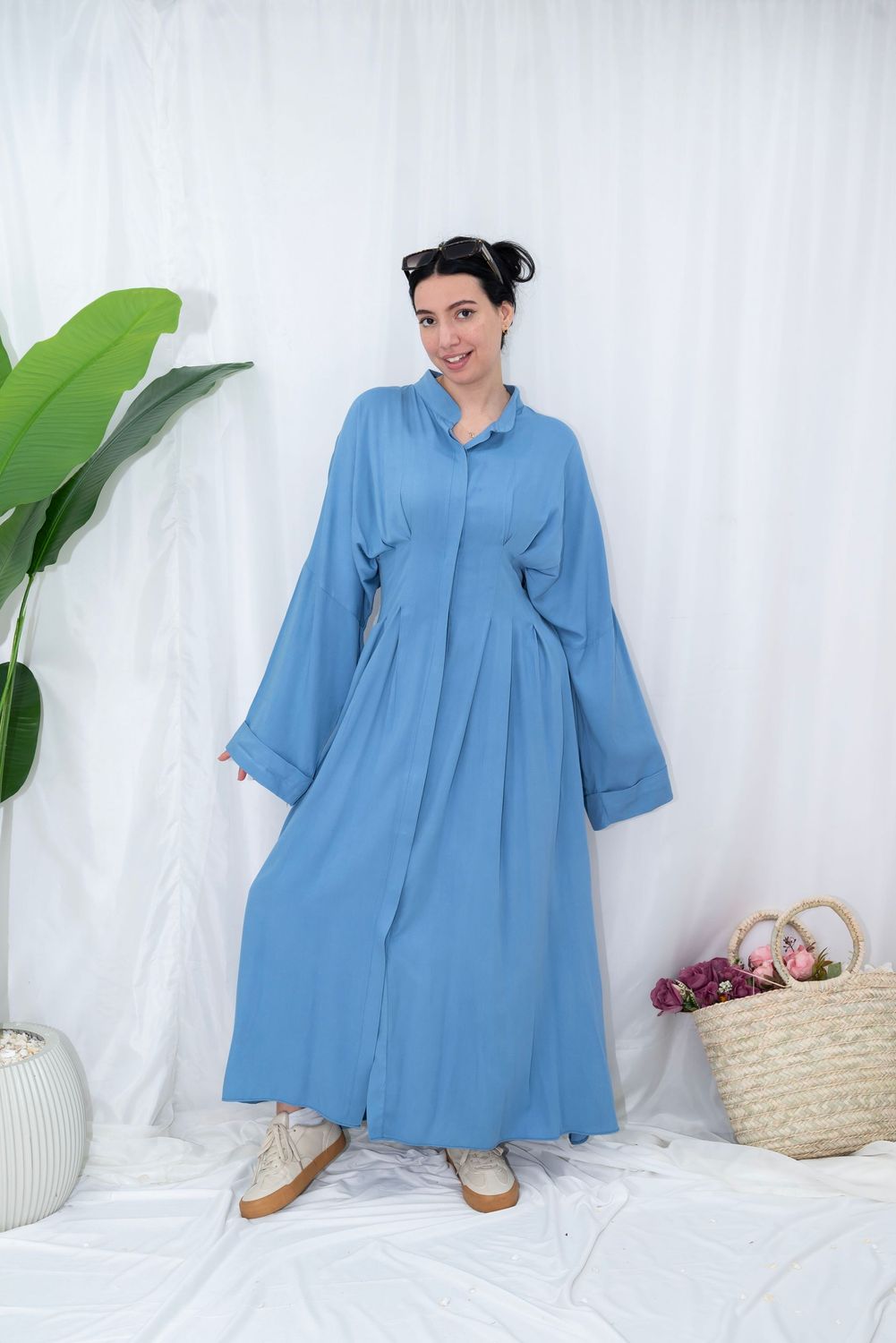 ​Oversized Pleated Shirt Dress