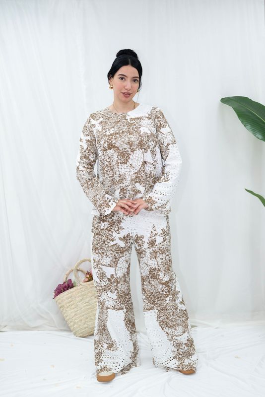 Zahra Embroidered Eyelet Co-Ord Set
