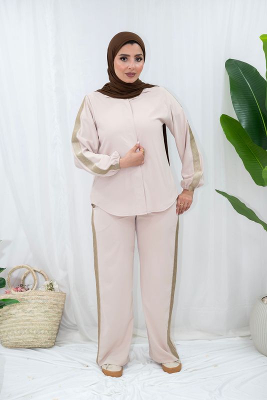 ​Elegant Embroidered Side-Panel Co-Ord Set