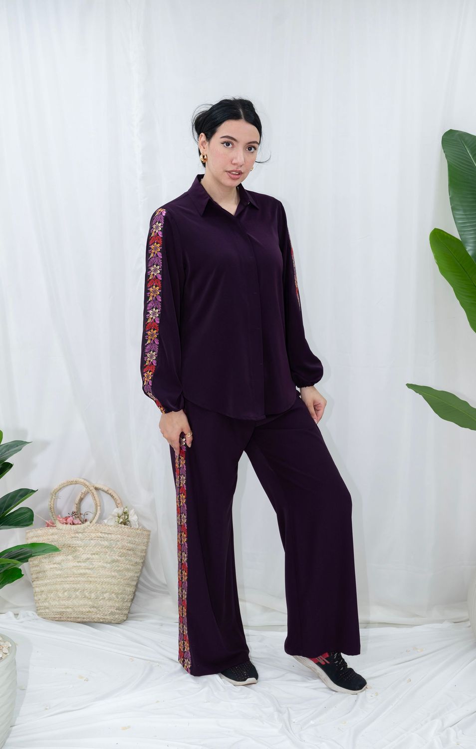 ​Elegant Embroidered Side-Panel Co-Ord Set