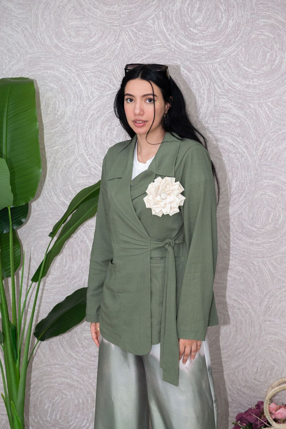 ​Olive Green Wrap Blazer