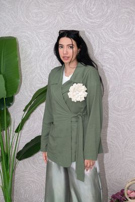 ​Olive Green Wrap Blazer