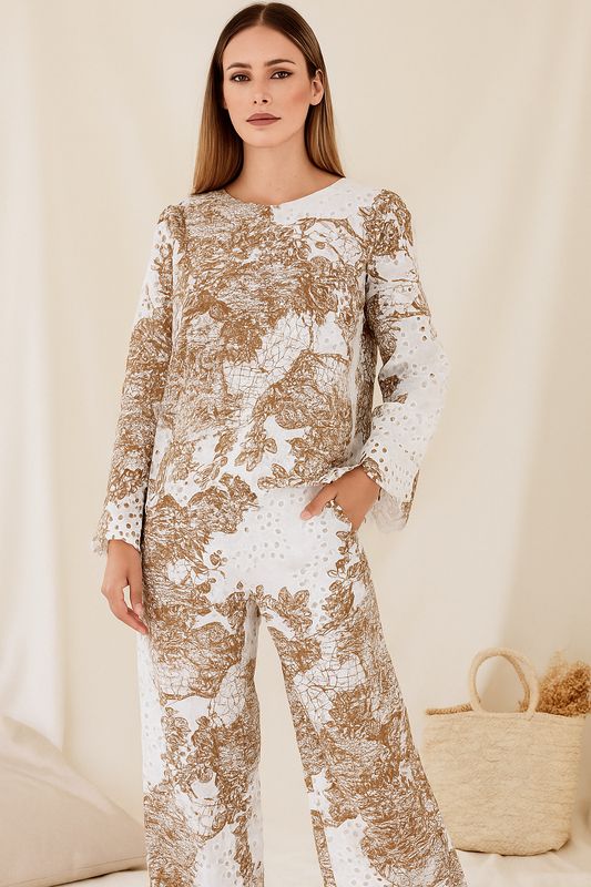 Zahra Embroidered Eyelet Co-Ord Set