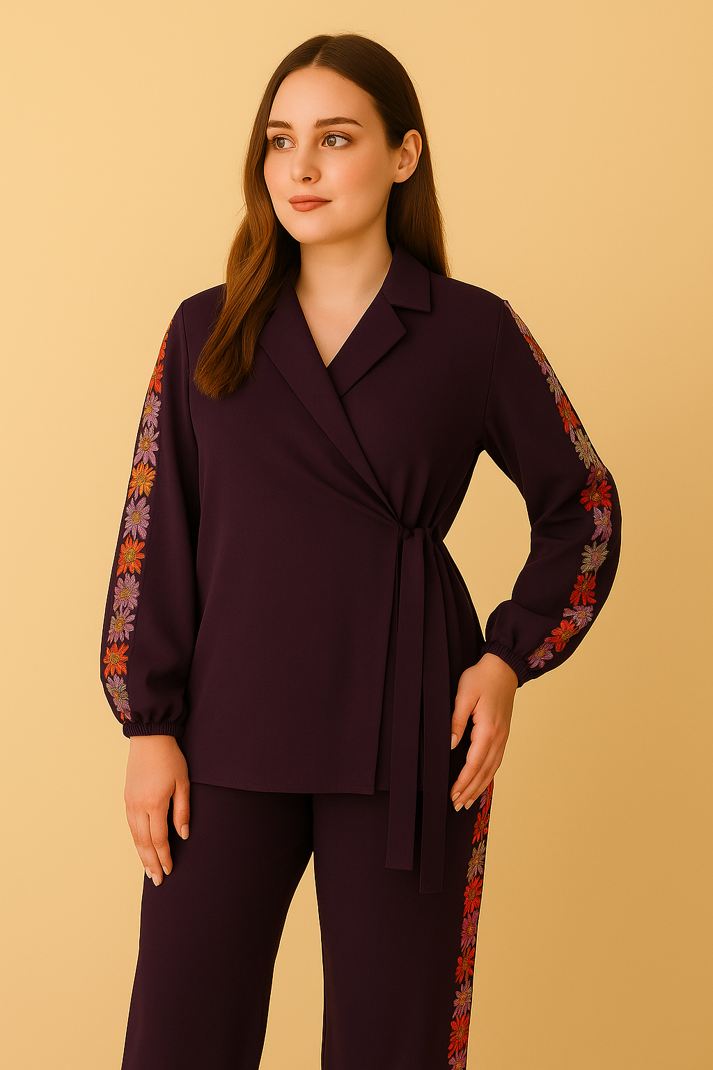 ​Elegant Embroidered Side-Panel Co-Ord Set