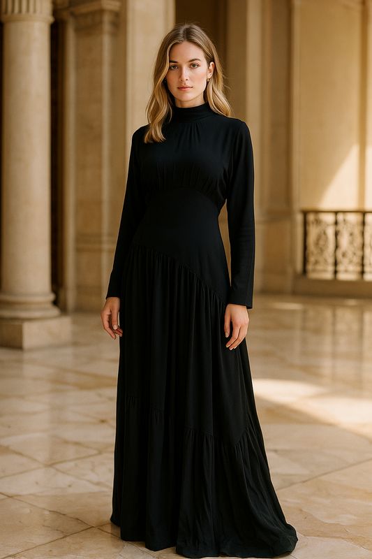 ​Flowing Modest Pleated Maxi Dress