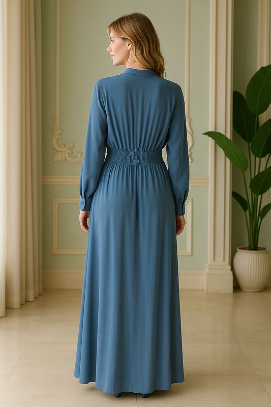 Oversized Pleated Shirt Dress