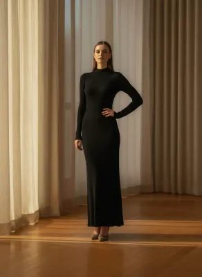 Ripped Basic Black Dress