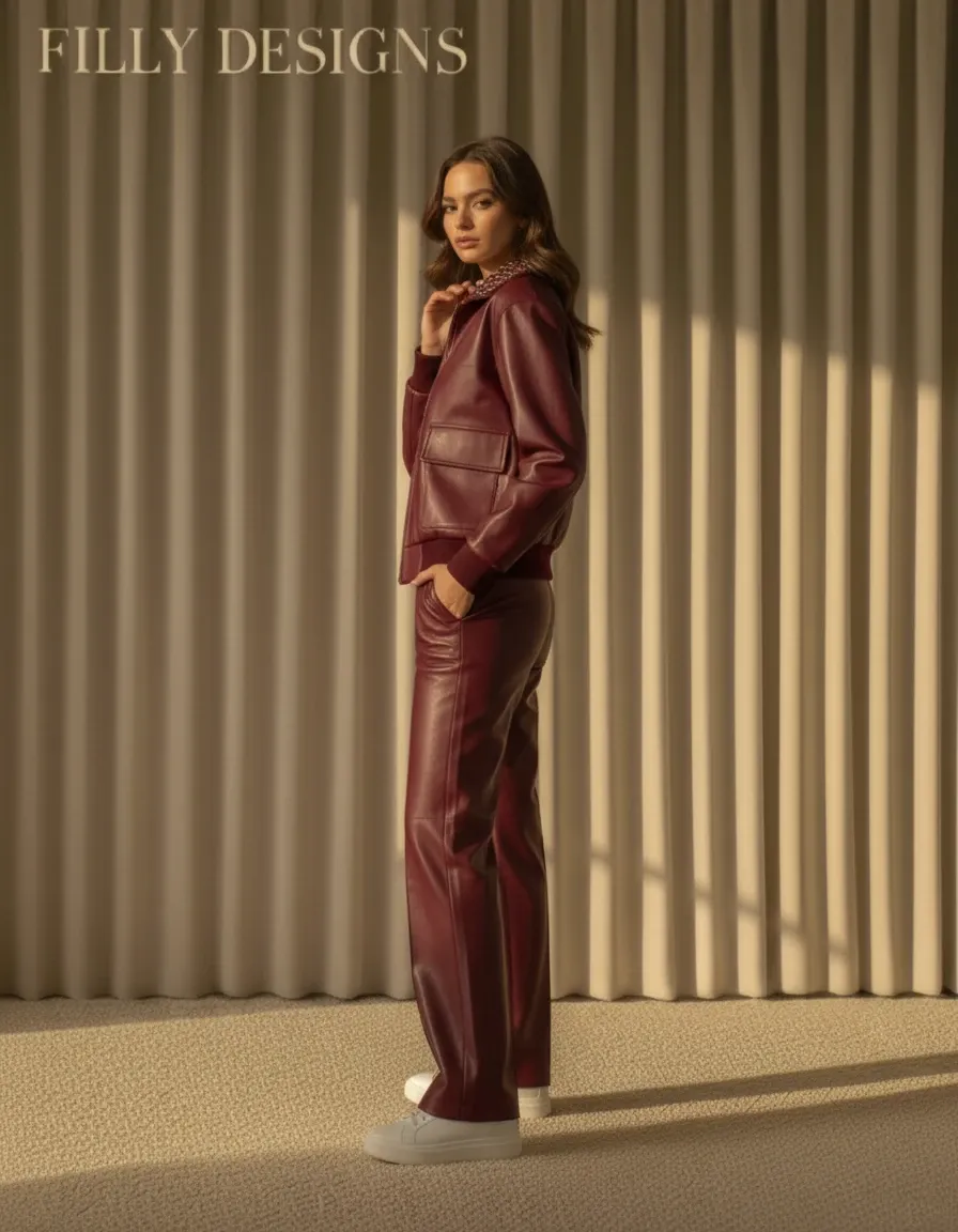 EYLET Burgundy Leather Set