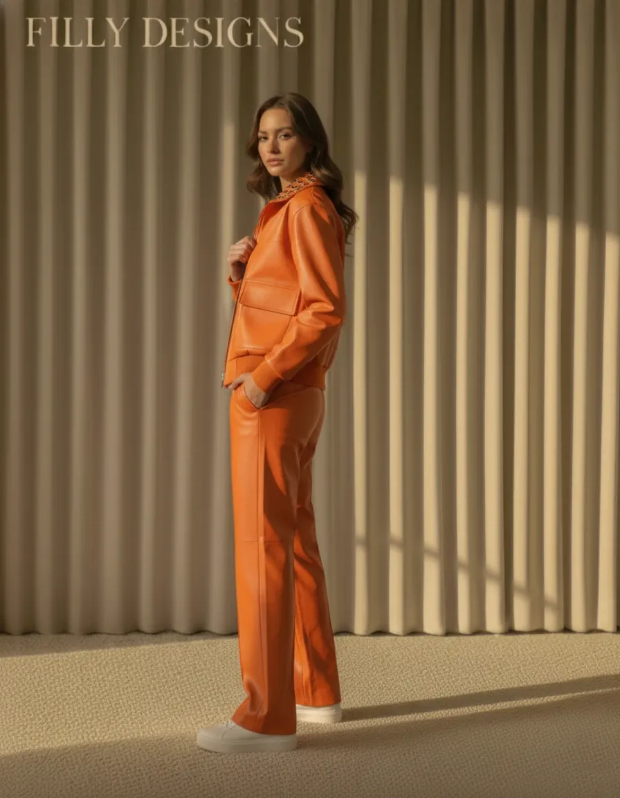 EYLET Orange Leather Set