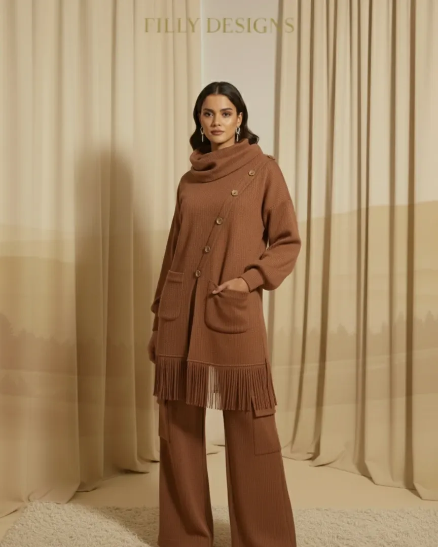 Fringed Ribbed Wool Set