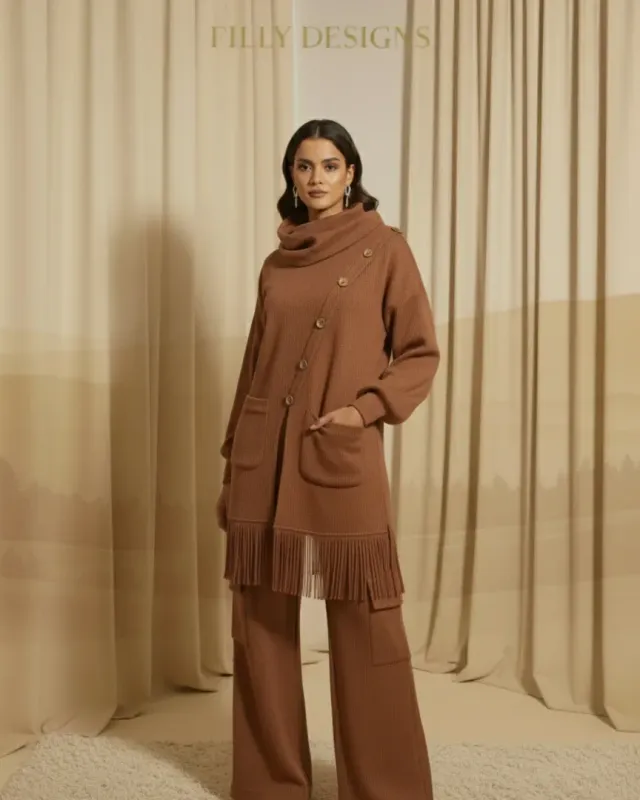 Fringed Ribbed Wool Set