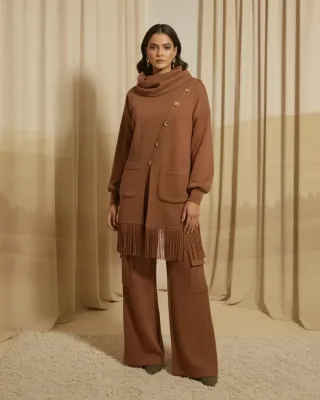 Fringed Ribbed Wool Set