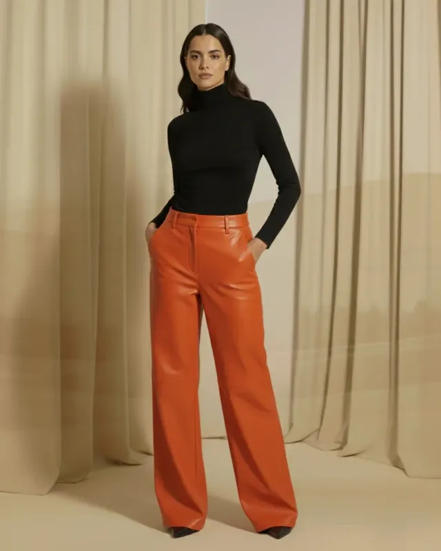 Luxe Sculpt Leather Trouser