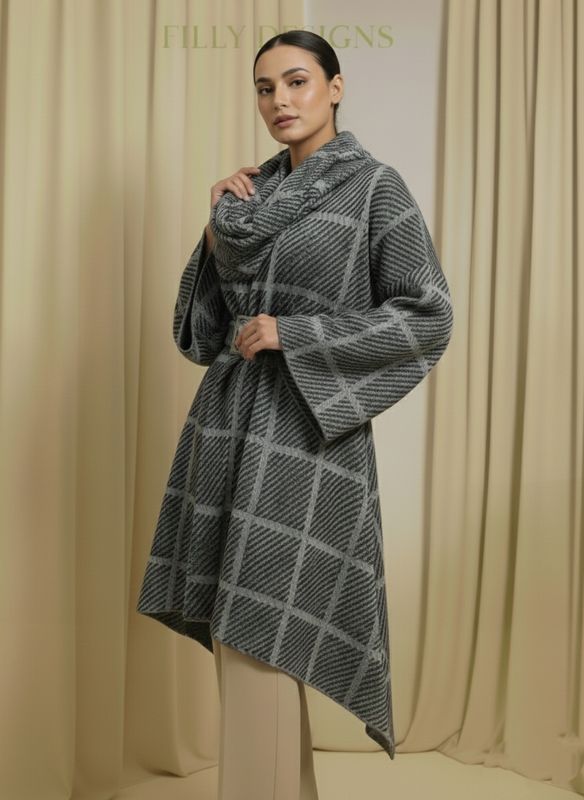 Cowl Belted Cardigan