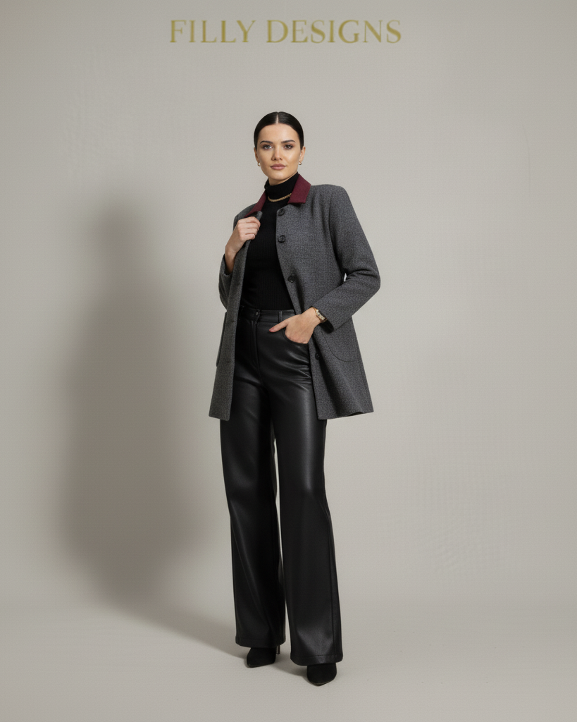 Ribbed Heather Grey Wool Jacket