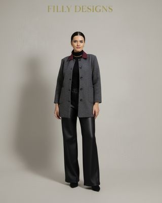 Ribbed Heather Grey Wool Jacket