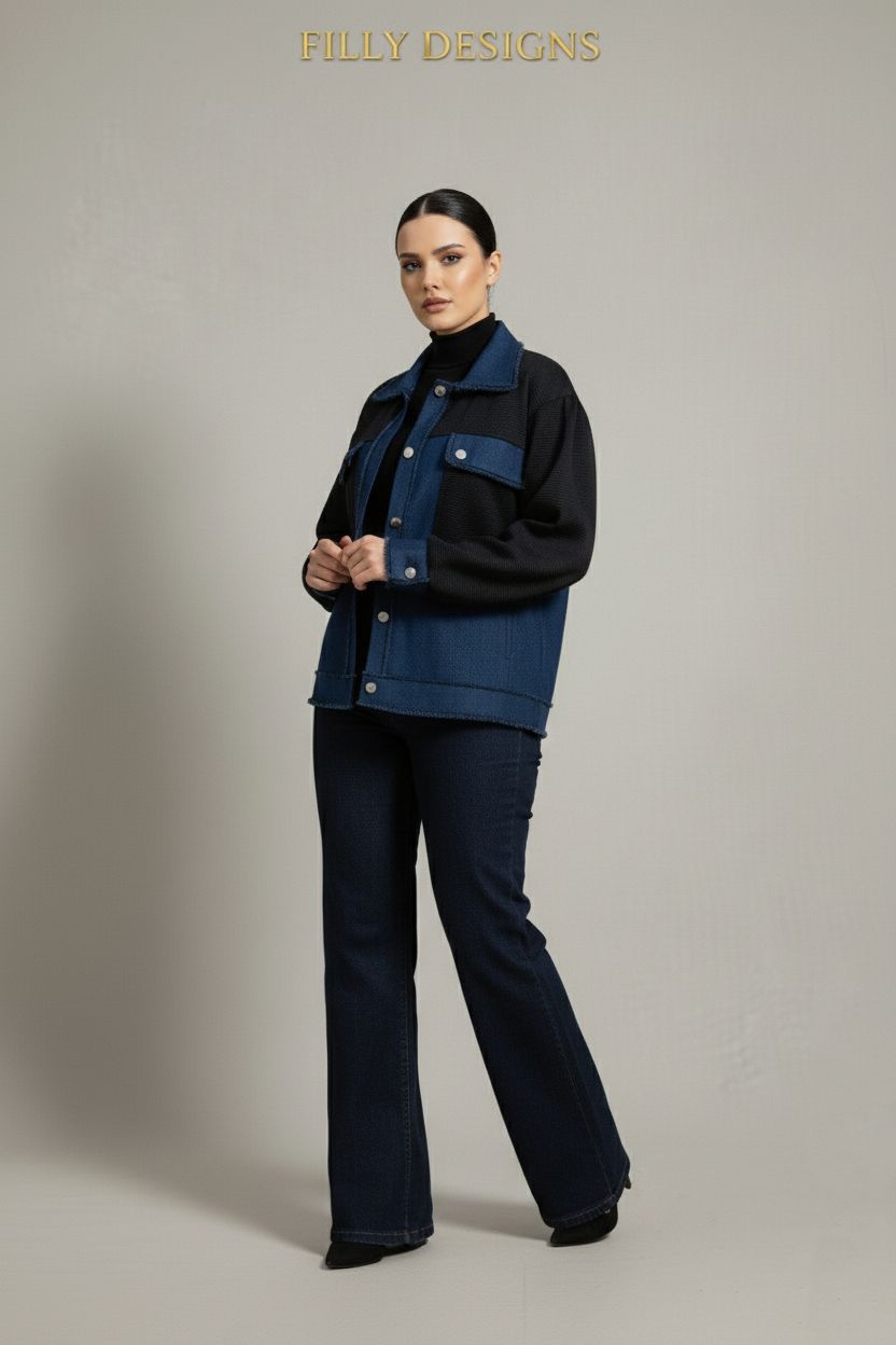 Eclipse Denim & Waffle Jacket Eclipse Denim & Waffle Jacket