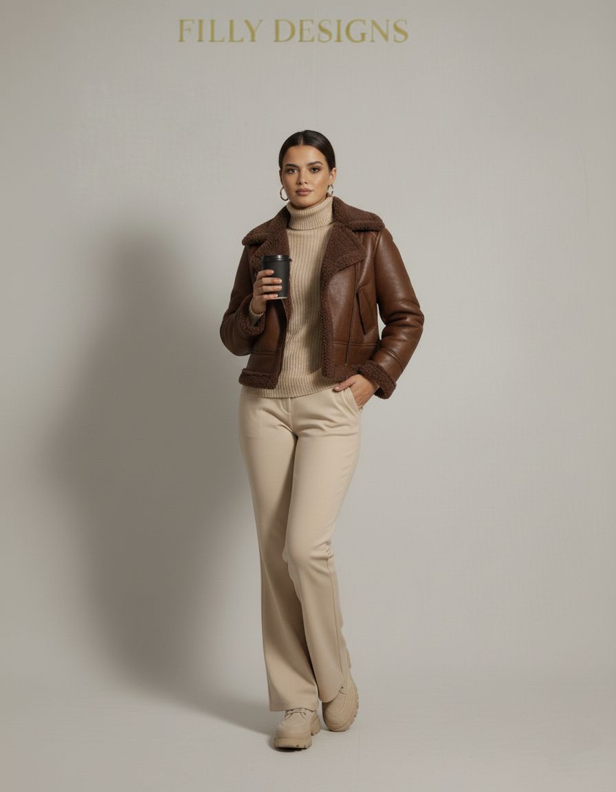 Sherpa-Lined Luxe Faux Leather Jacket Sherpa-Lined Luxe Faux Leather Jacket