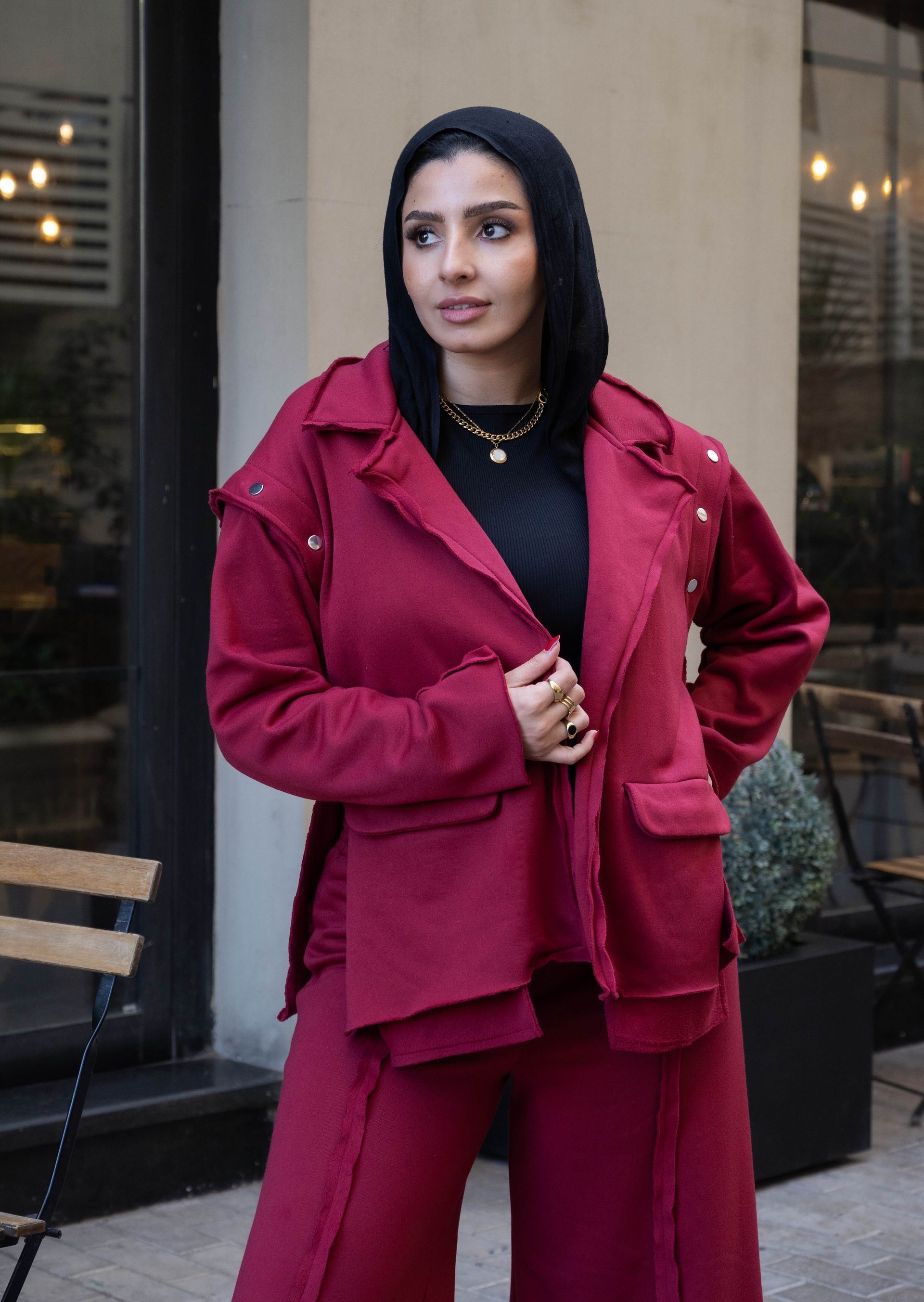 Boho Burgundy Melton 2P-Set