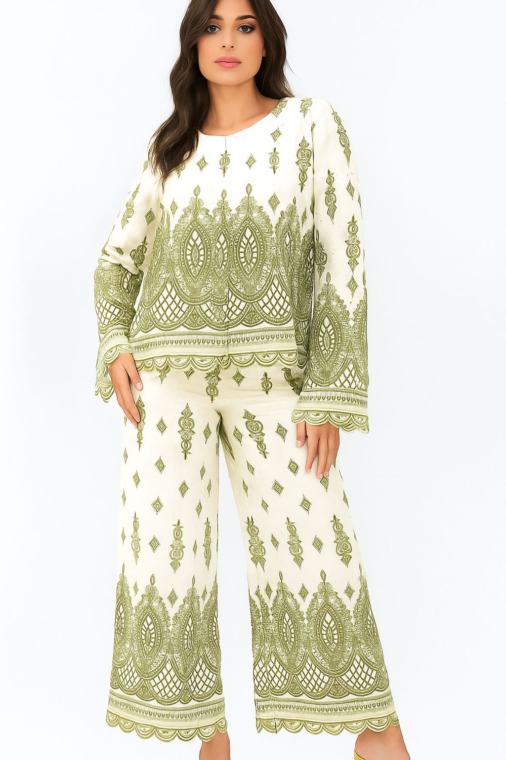 Zahra Embroidered Eyelet Co-Ord Set