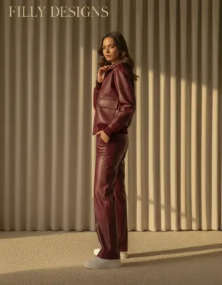 EYLET Burgundy Leather Set