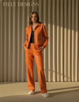 EYLET Orange Leather Set