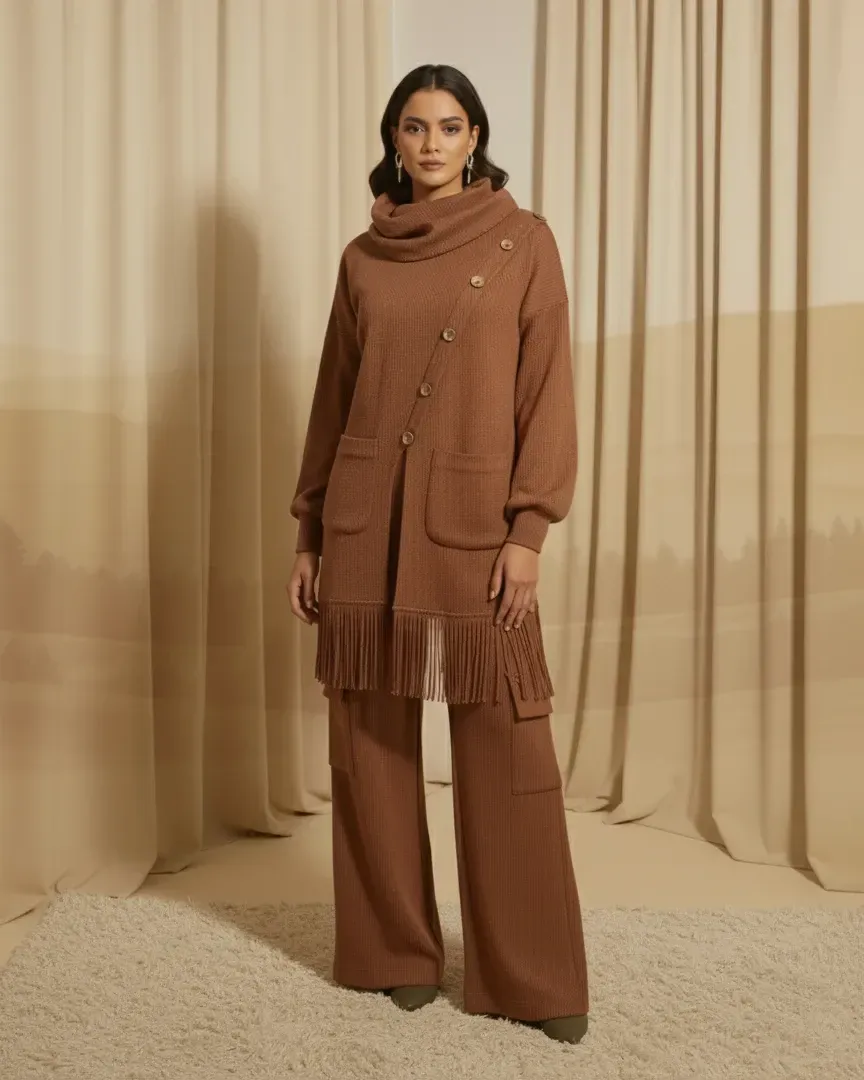 Fringed Ribbed Wool Set