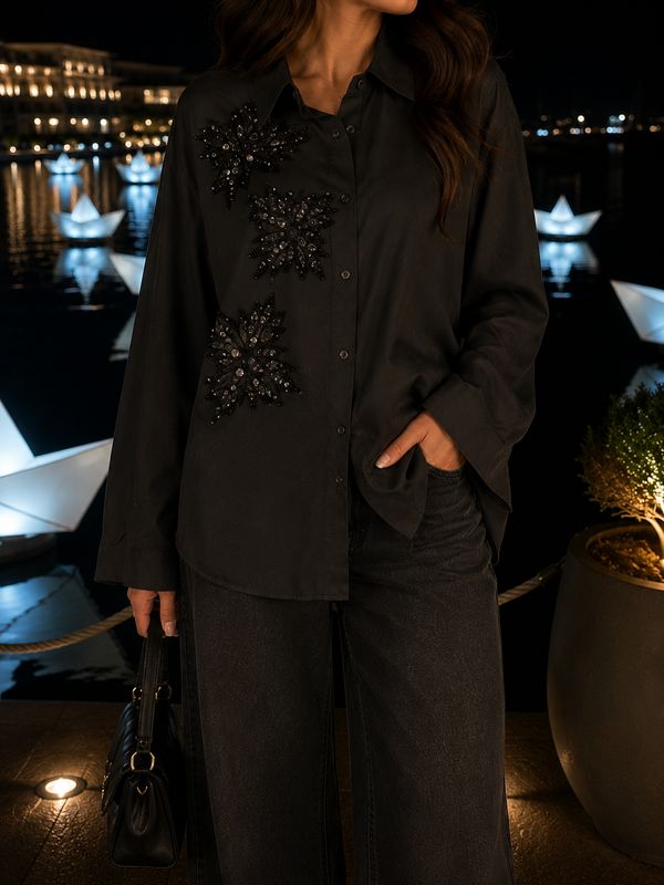 Noir Blossom Blouse