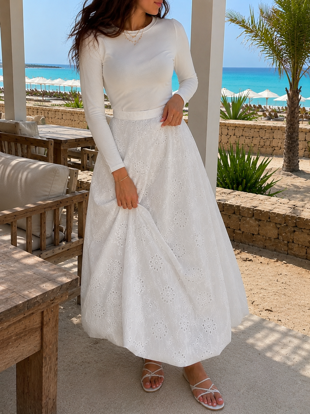 Aurora Embroidered Cotton Skirt