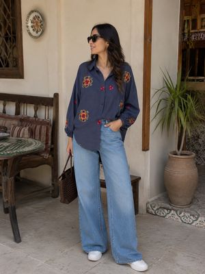 Mosaic Cotton Embroidered Blouse Mosaic Cotton Embroidered Blouse