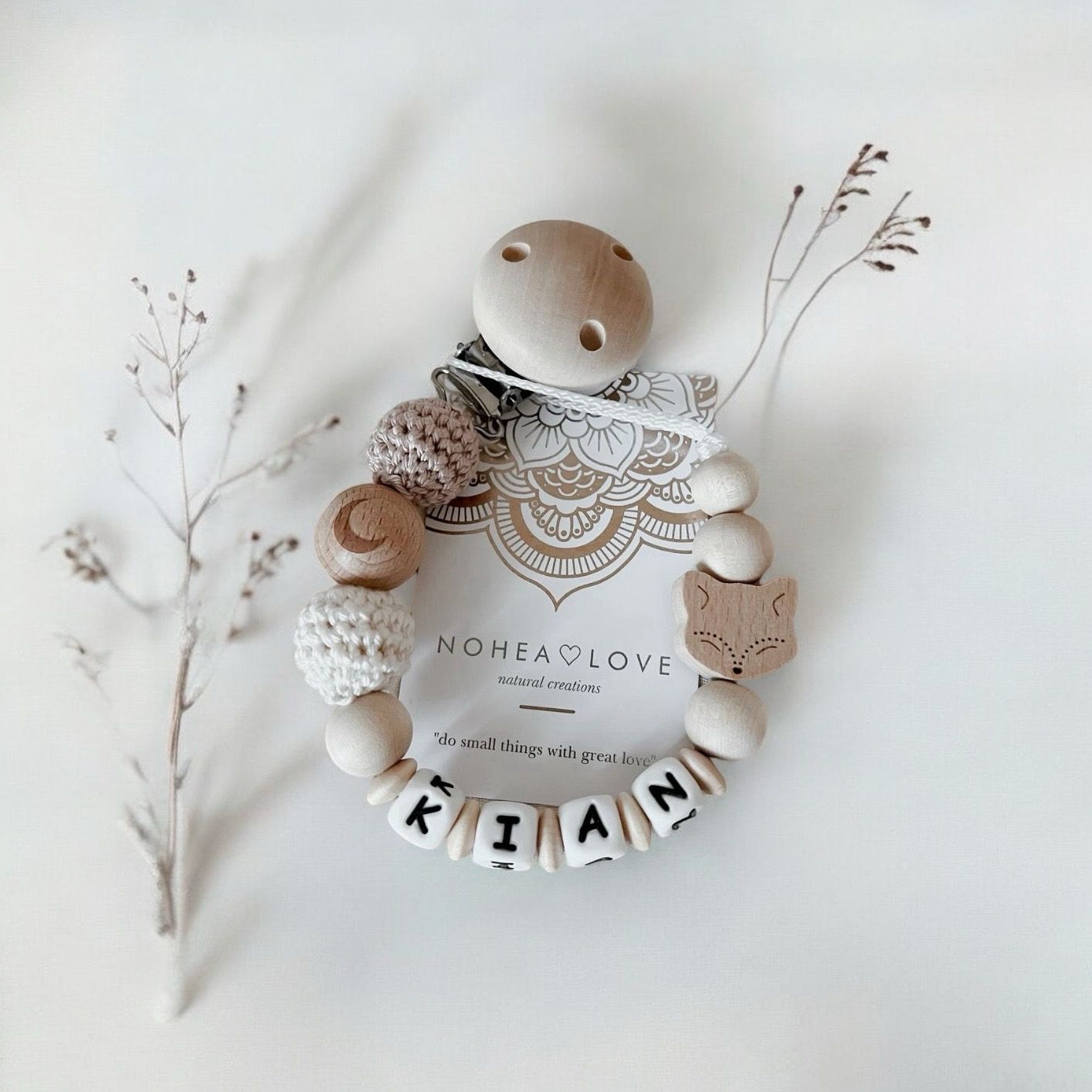 Holztiere Natur • Baby Nuggikette