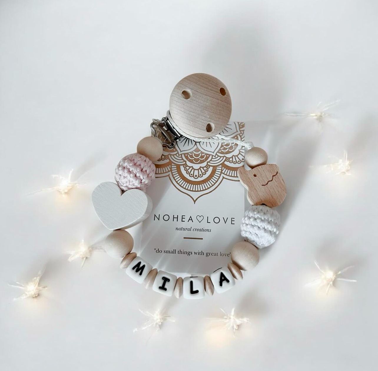 Big Heart Crochet Holztiere • Baby Nuggikette