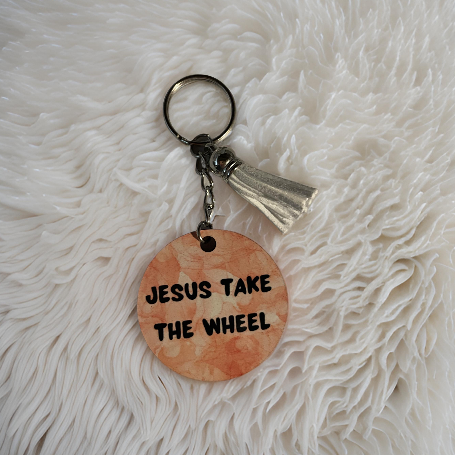 Jesus Take The Wheel Keychain