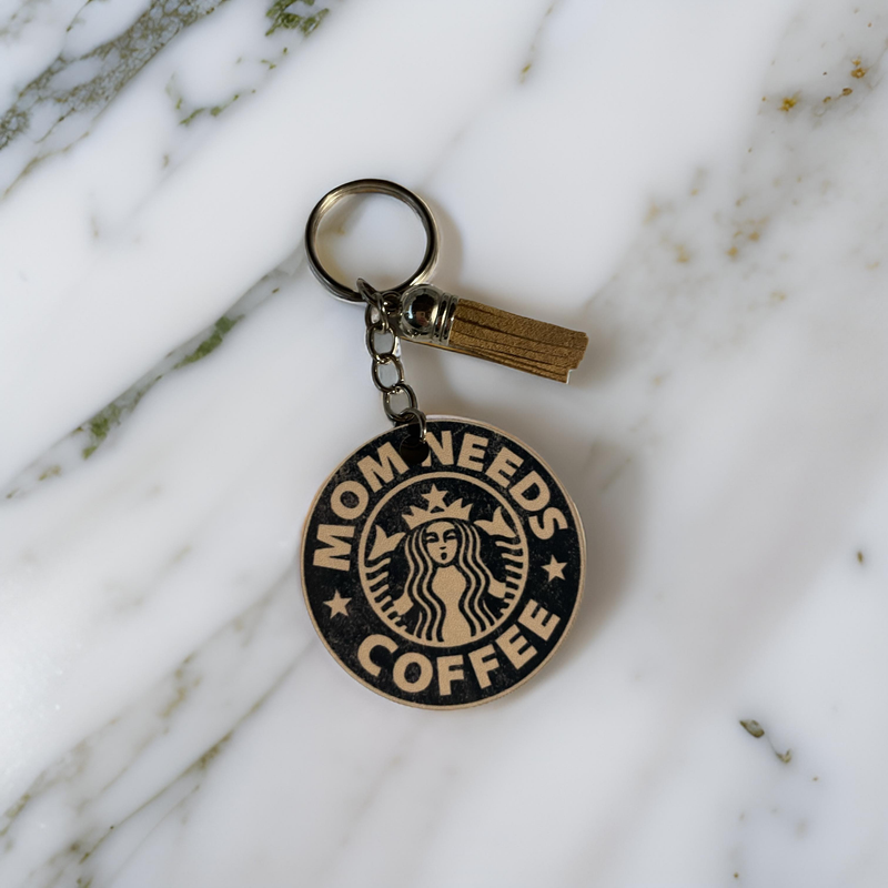 Mom Needs Coffee Keychain