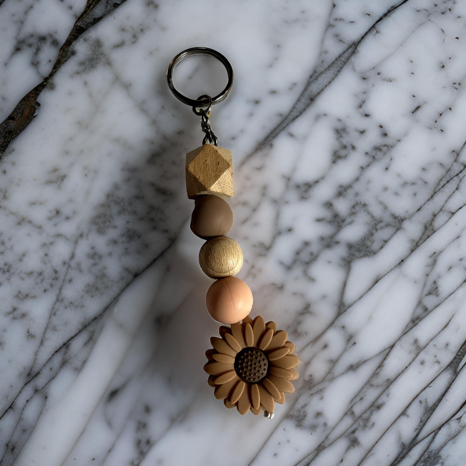 Brown Flower Keychain