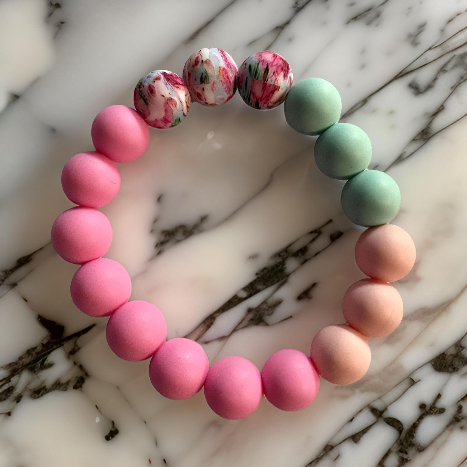 Pink and Peach Wristlet Keychain