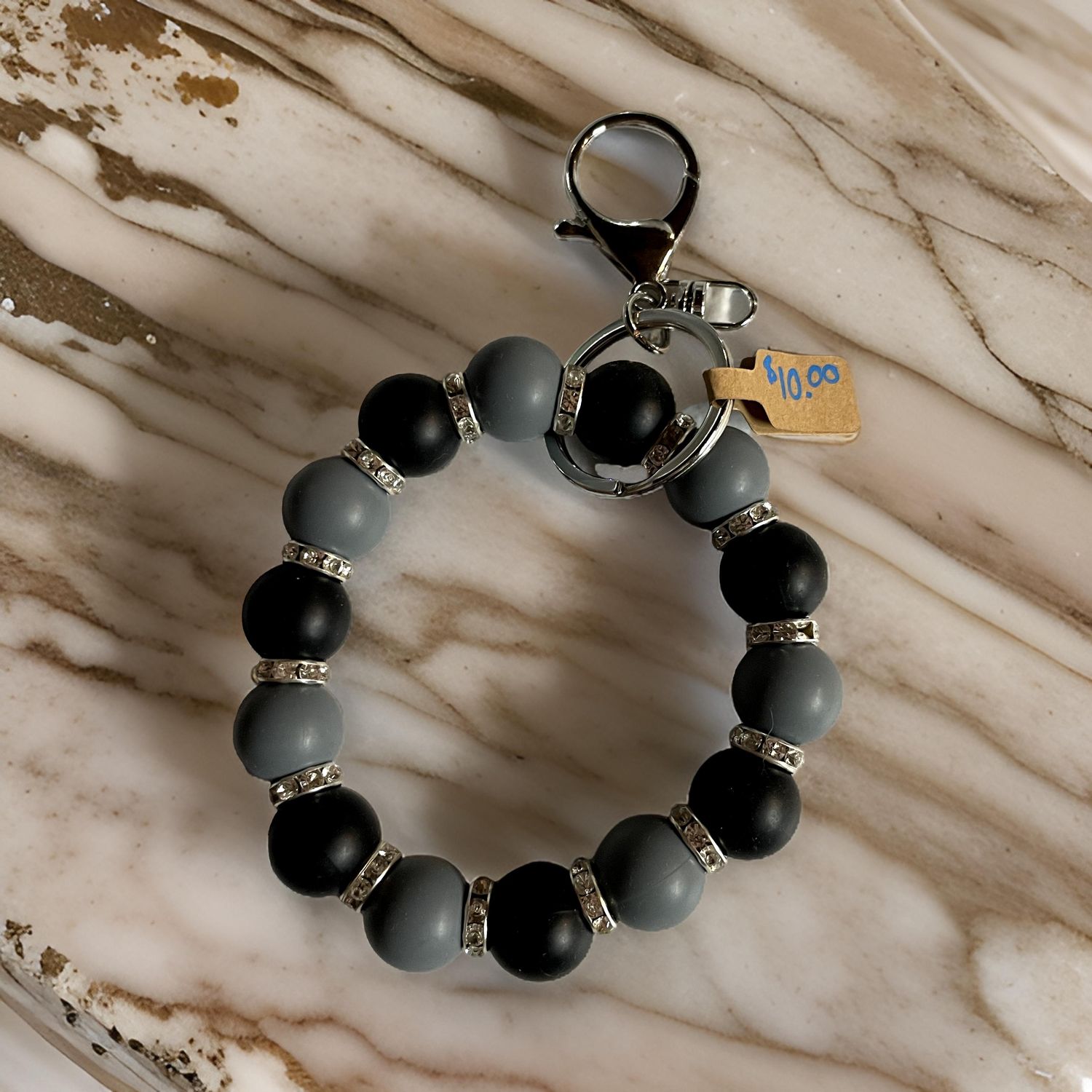 Black and Grey Wristlet Keychain