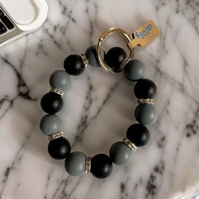Black and Grey Wristlet Keychain