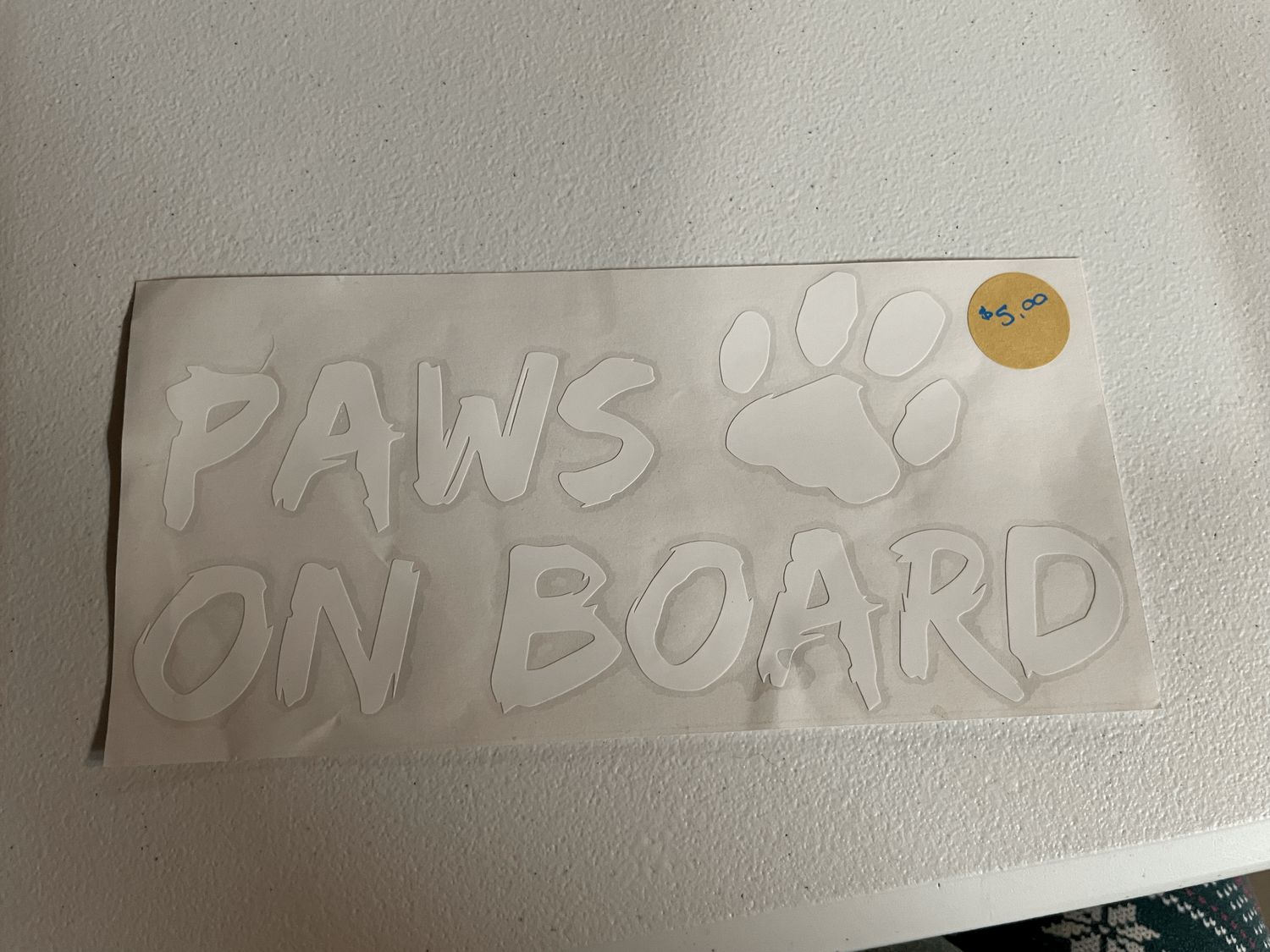 Paws On Board Decal