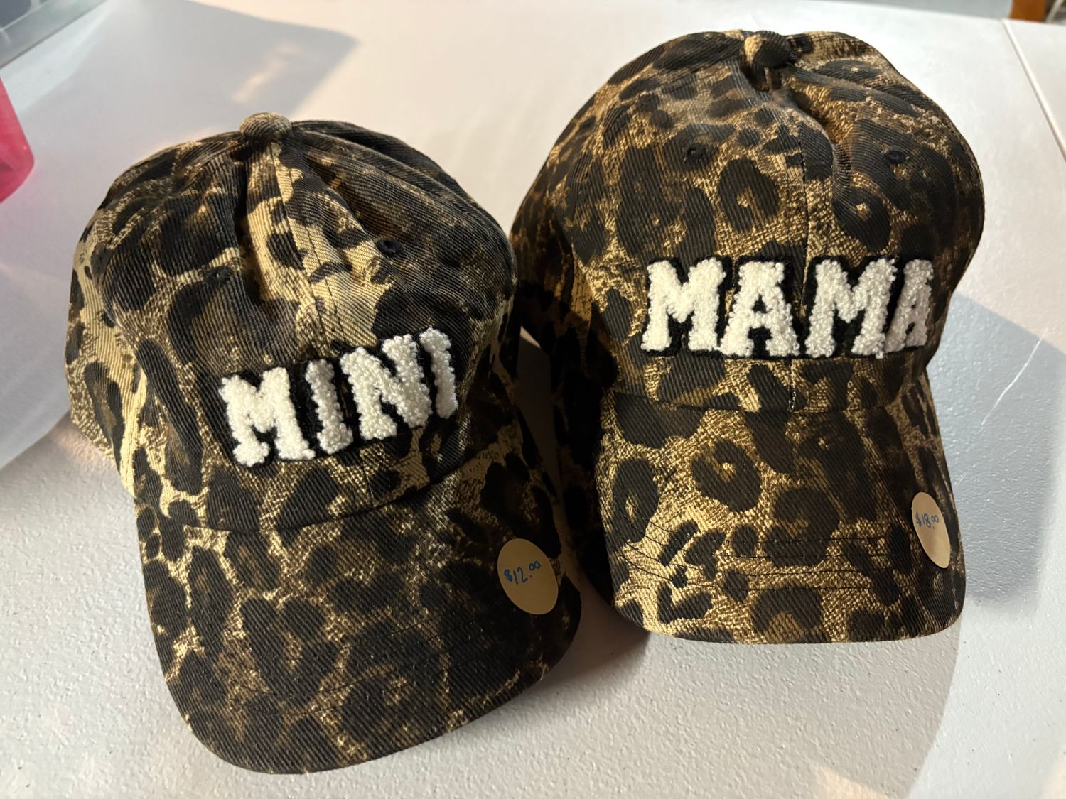 Mama &amp; Mini Leopard Print Hats