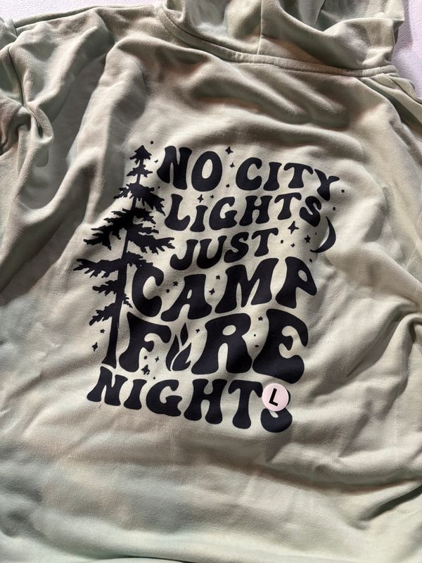 No City Lights Just Camp Fire Nights Zip Up