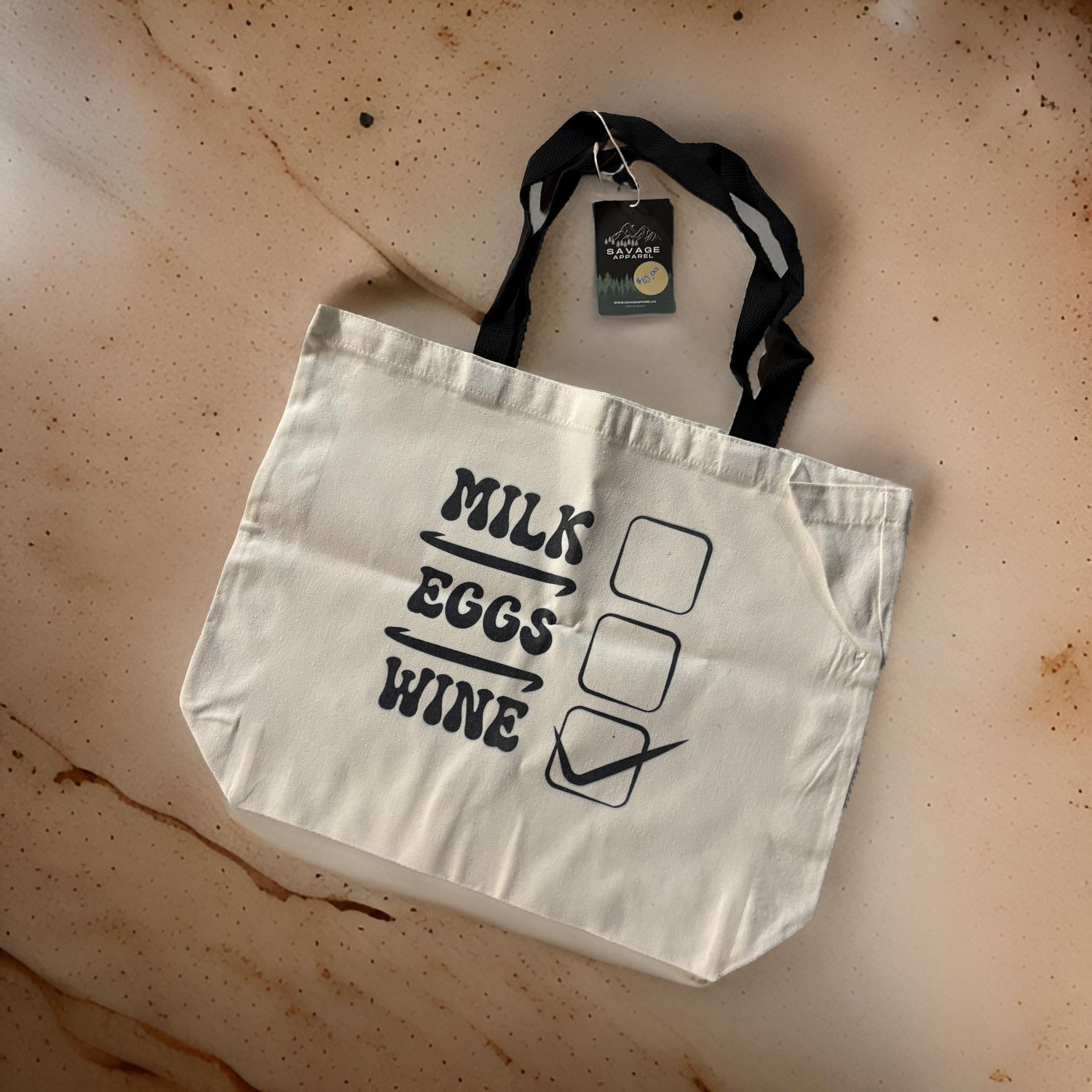 Milk, Eggs, Wine Tote Bag