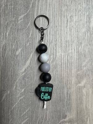 Fueled By Coffee - Green &amp; Black - Keychain